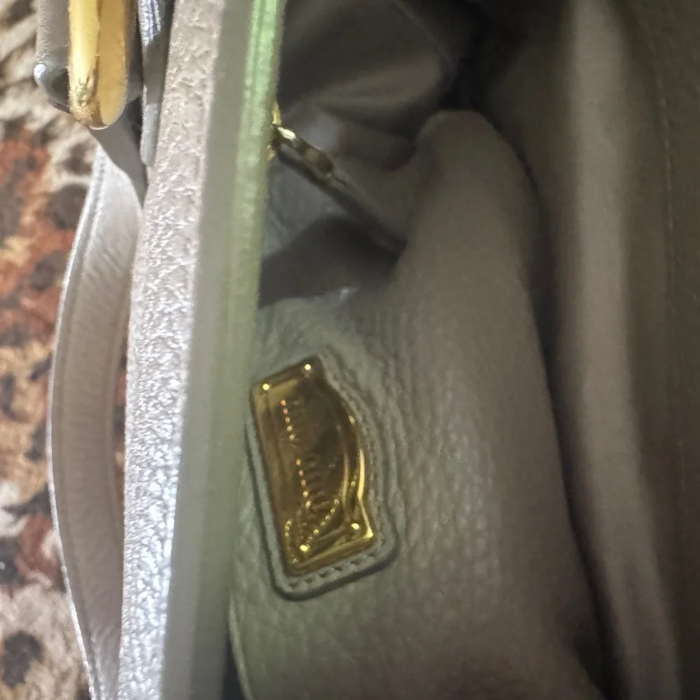 Miu Miu Gray Leather Shoulder Bag - Picture 5 of 12